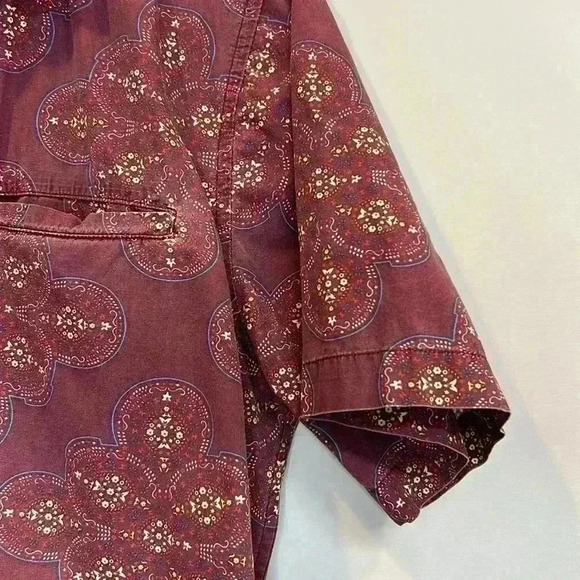 21Men Short Sleeve Button Up Shirt Large Paisley Pocket Pattern 100% Cotton Fun - Picture 4 of 7